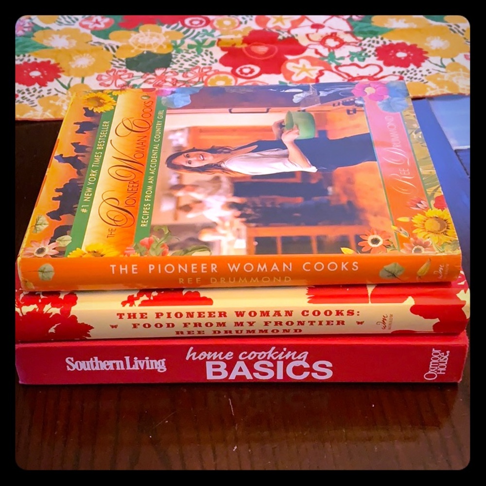 Two pioneer woman cook books and southern living